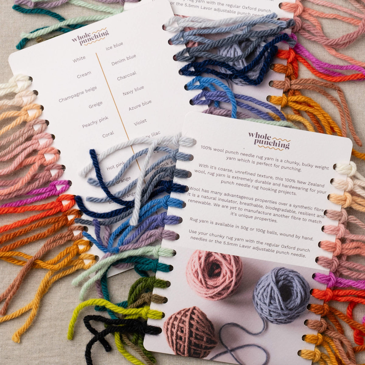 Punch Needle World Rug Yarn - Color Card