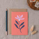 Orange floral greeting card