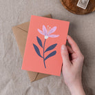 Orange floral greeting card