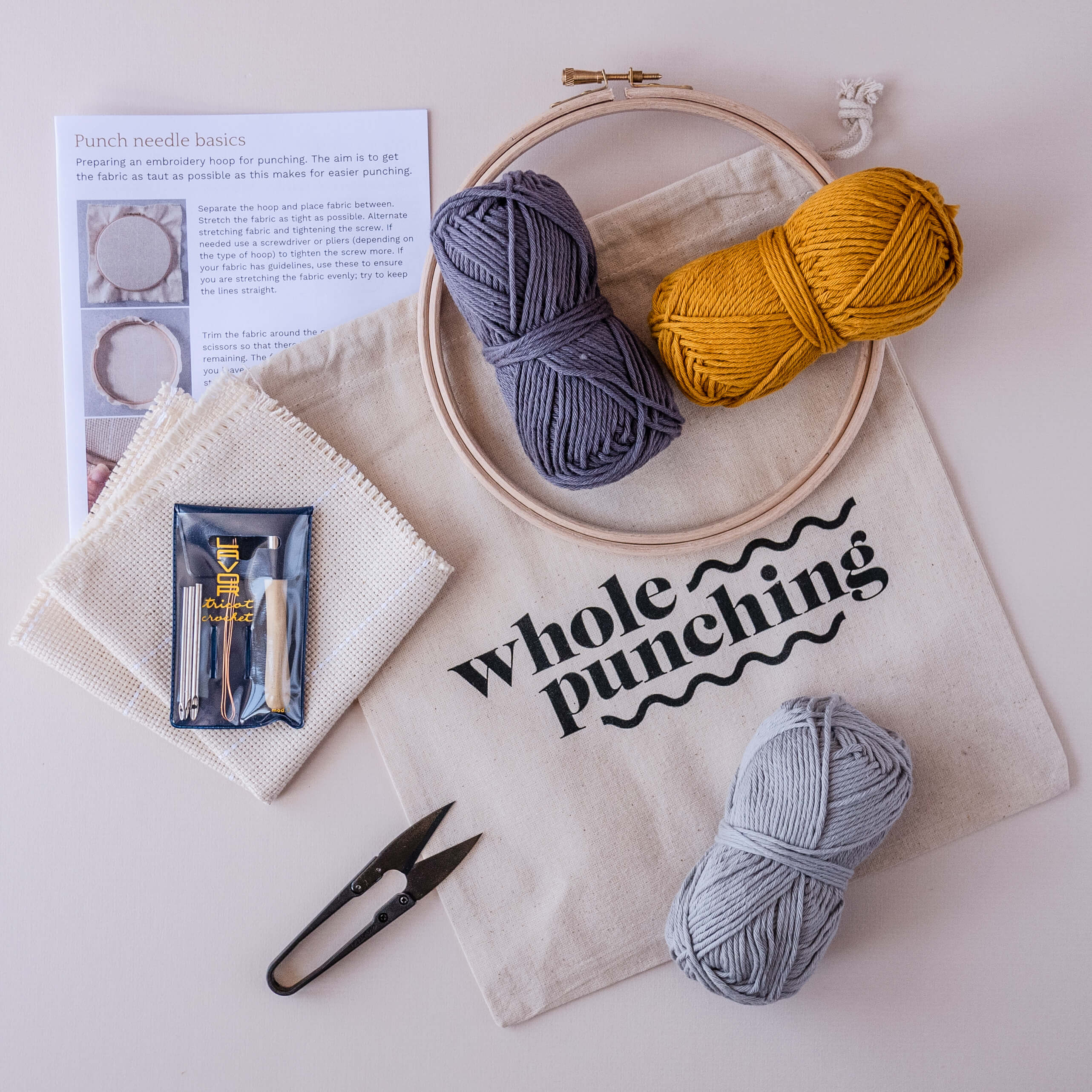 diy punch needle kit with lavor fine punch needle & winter palette